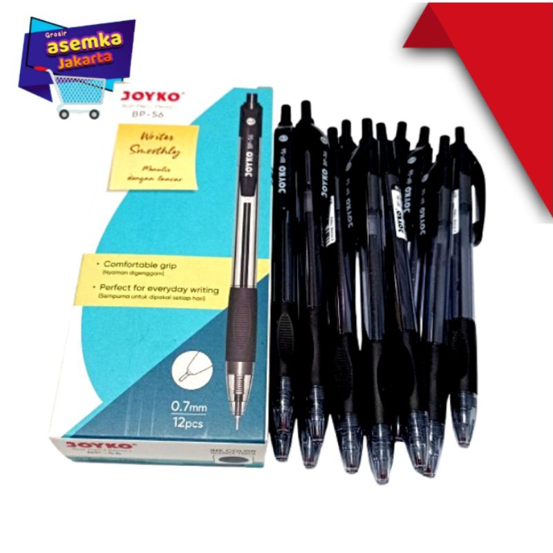 

Ay00! Pulpen Ball Pen Pena Joyko BP-56 Confortable grip 12pcs