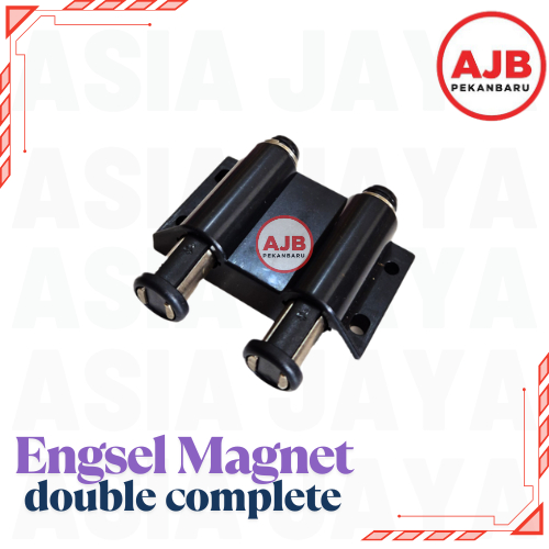 (/SET) ENGSEL MAGNET DOUBLE COMPLETE Magnet Pintu Kaca Engsel Jepit Kaca PUSH OPEN