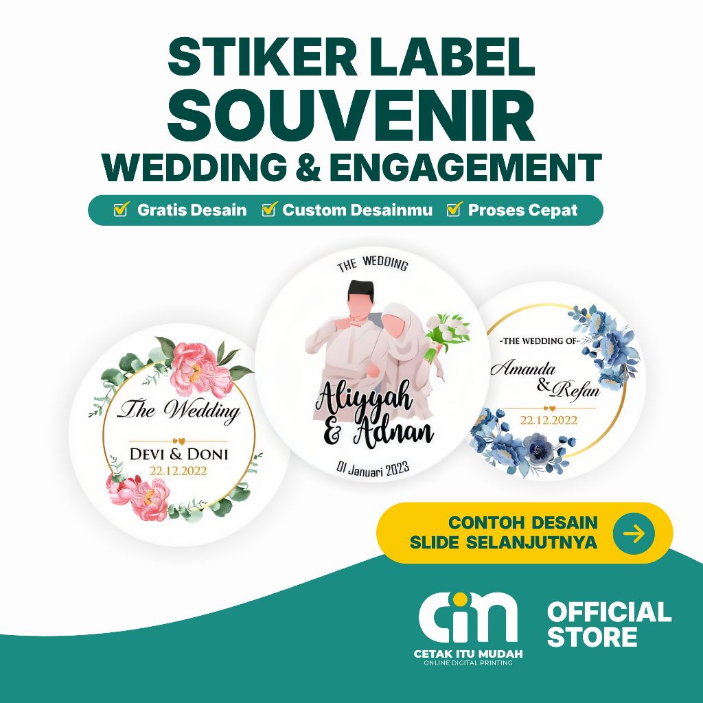 

Label Stiker Wedding Cutting Stiker Souvenir Nikah Pernikahan Stiker Nama Custom