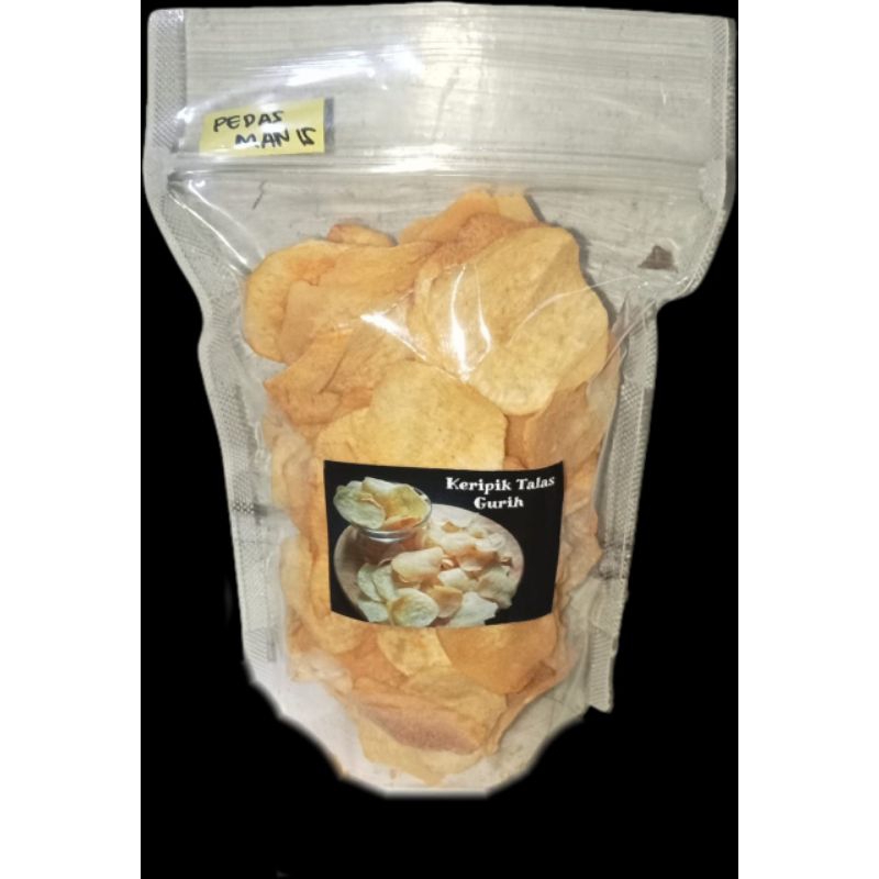 

keripik talas pedas manis