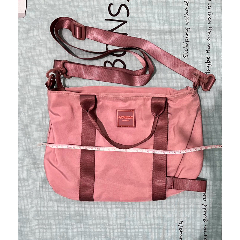 preloved american tourister sling bag soft pink