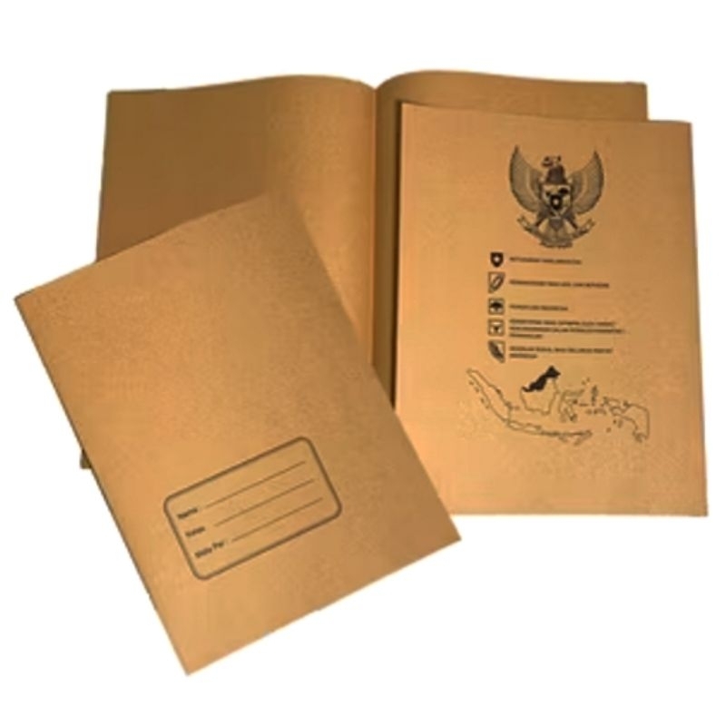 

Sampul Buku ukuran Boxy buku maxi ukuran campus besar/Campus Isi 10 Lembar (Coklat Nama)