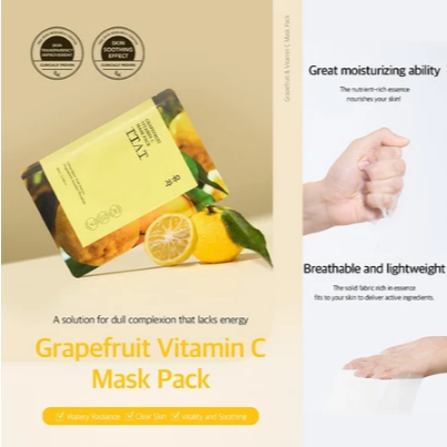 Masker Wajah Vitamin C TTAT Sheet Mask Jeruk Bali Menghidrasi Kulit Kering dan Kusam