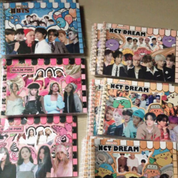 

KPOP Girlband IDOL GROUP Stiker Binder Notes Planner Mini Lucu Notebook Jilid Ring BLACKPINK BTS NCT