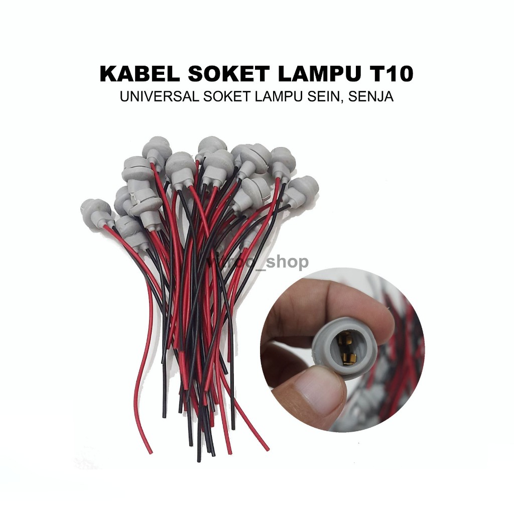 SOC2 - Socket Fitting Lampu Sein Tipe T10 Socket Tambahan Lampu Sein Sen Motor 2 Kabel Universal Mio