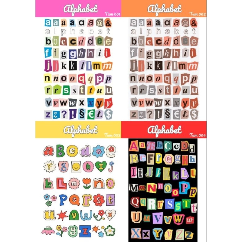 

( NO CUTTING )stiker journal stiker alphabet stiker huruf