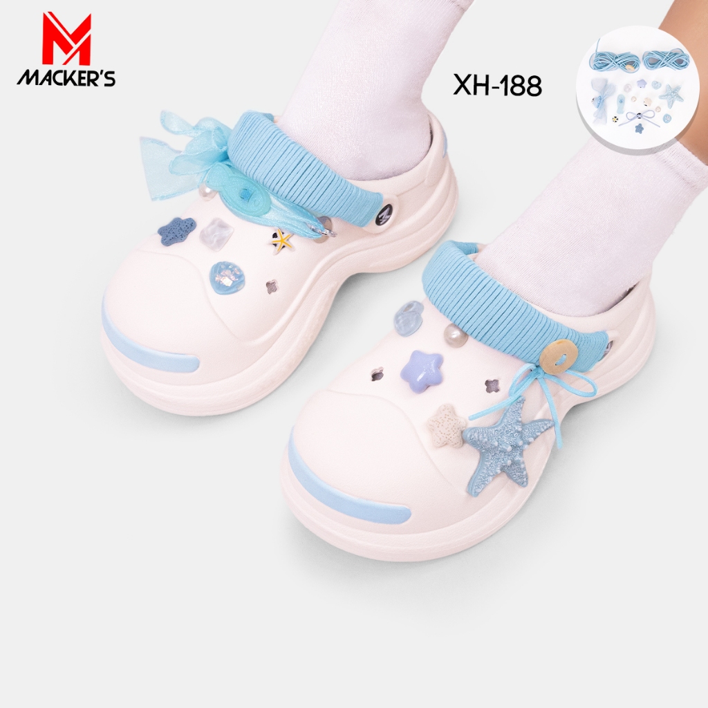 [MACKER'S] T11 Sandal Baim Wanita model CAMPURAN terbaru sandal kodok lucu sepatu wedges karet dual 