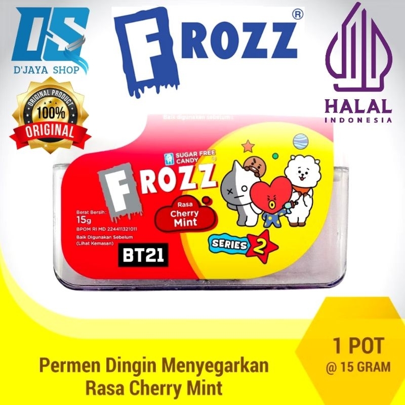 

FROZZ Permen Rasa Cherry Mint - Permen Bebas Gula 15 g