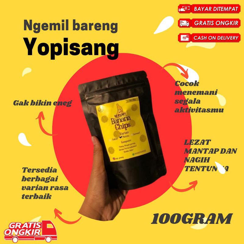 

KERIPIK PISANG COKLAT bubuk yopisang 100gram-Termurah Terenak Terbaik