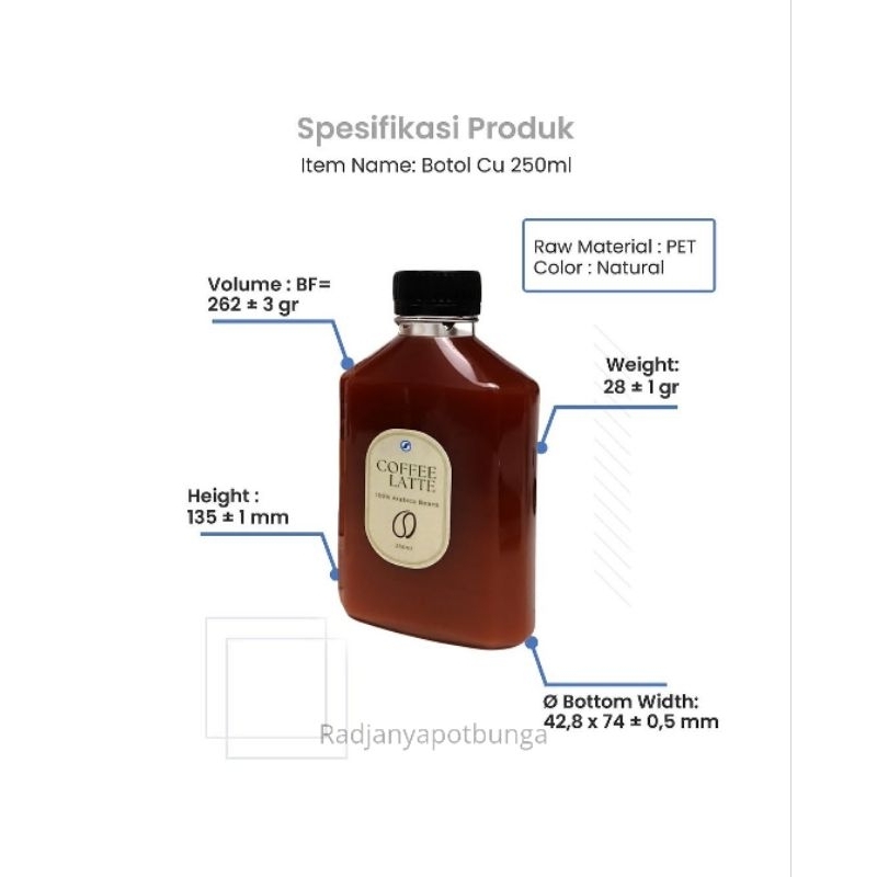 Botol Panda 250 ml / Botol Cu / Botol Plastik / Botol Gepeng 250 ml