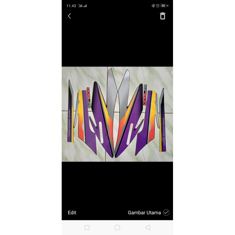 stiker striping honda GL PRO 98 ungu