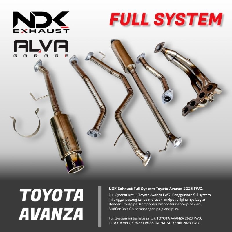 Knalpot Mobil Avanza 2023 FWD Fulset NDK Exhaust Knalpot Racing Mobil Avanza 2023 merk NDK Exhaust K