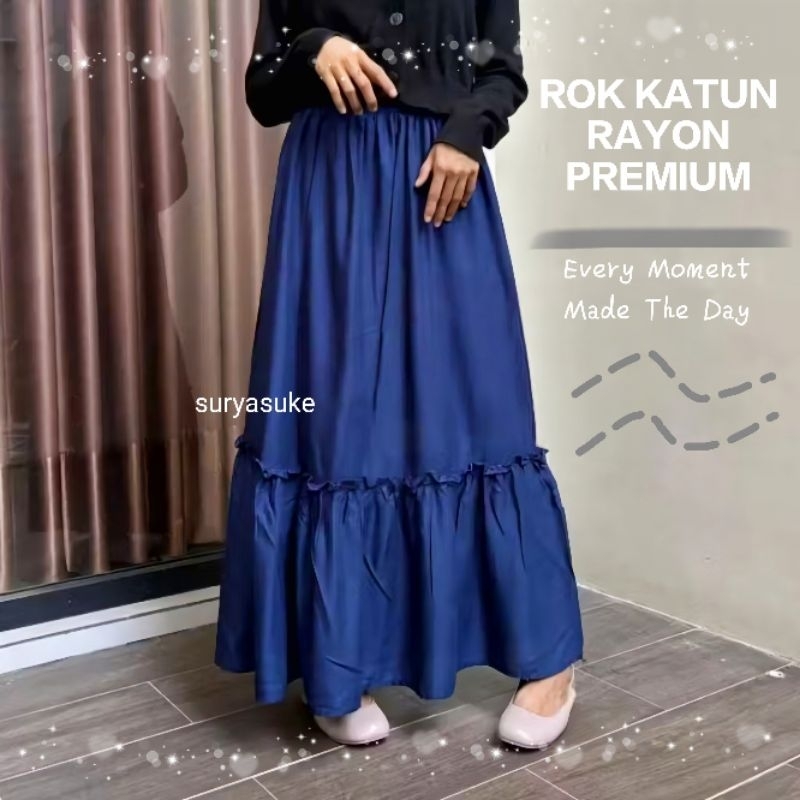 ROK KATUN RAYON PREMIUM / rok susun / rok susun katun / rok rayon adem