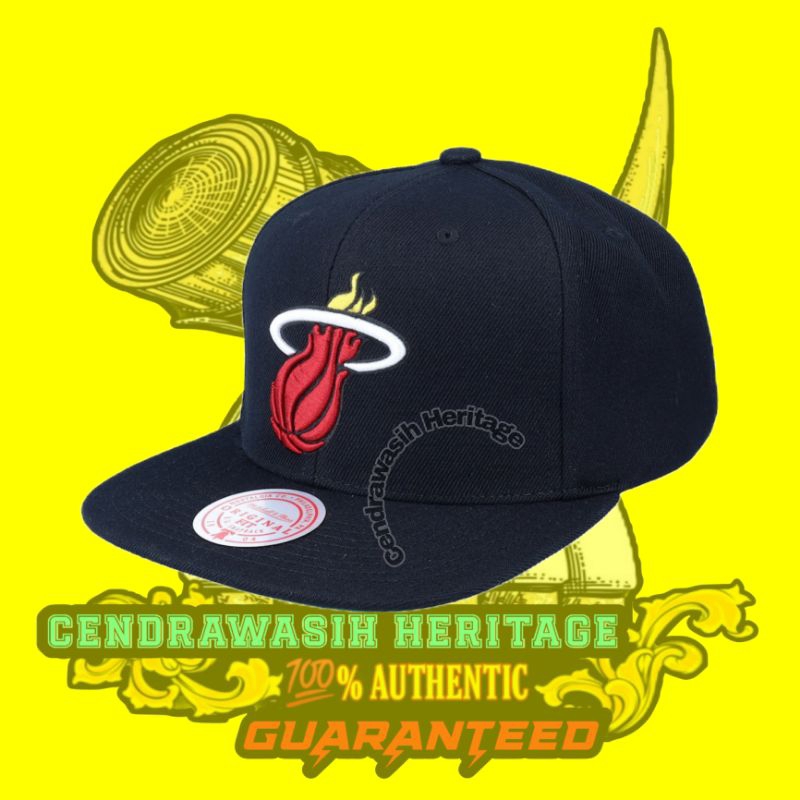 Mitchell And Ness Miami Heat Hardwood Classics Top Spot Snapback Hat 100% Authentic