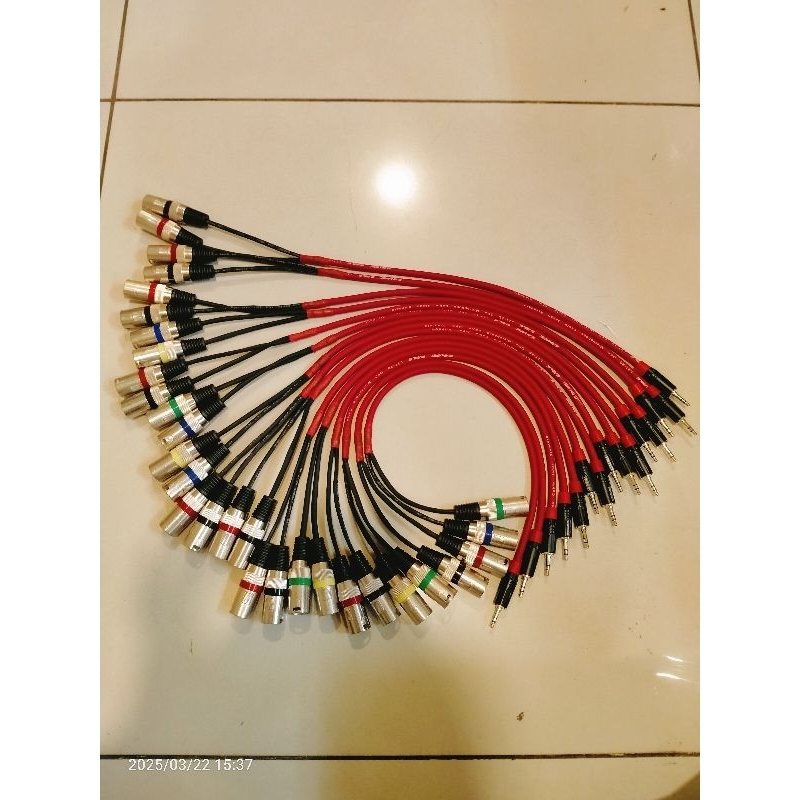Jek Kabel Audio 1meter Jack 3.5mm to XLR Male,Mini Stereo Ke Canon XLR mixer laptop/hp