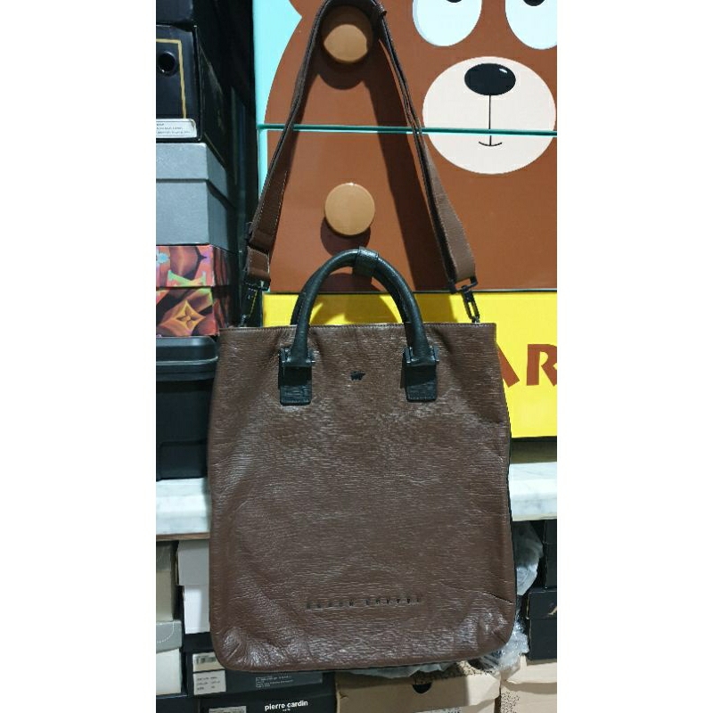 Tas kulit brended Braun Buffel second