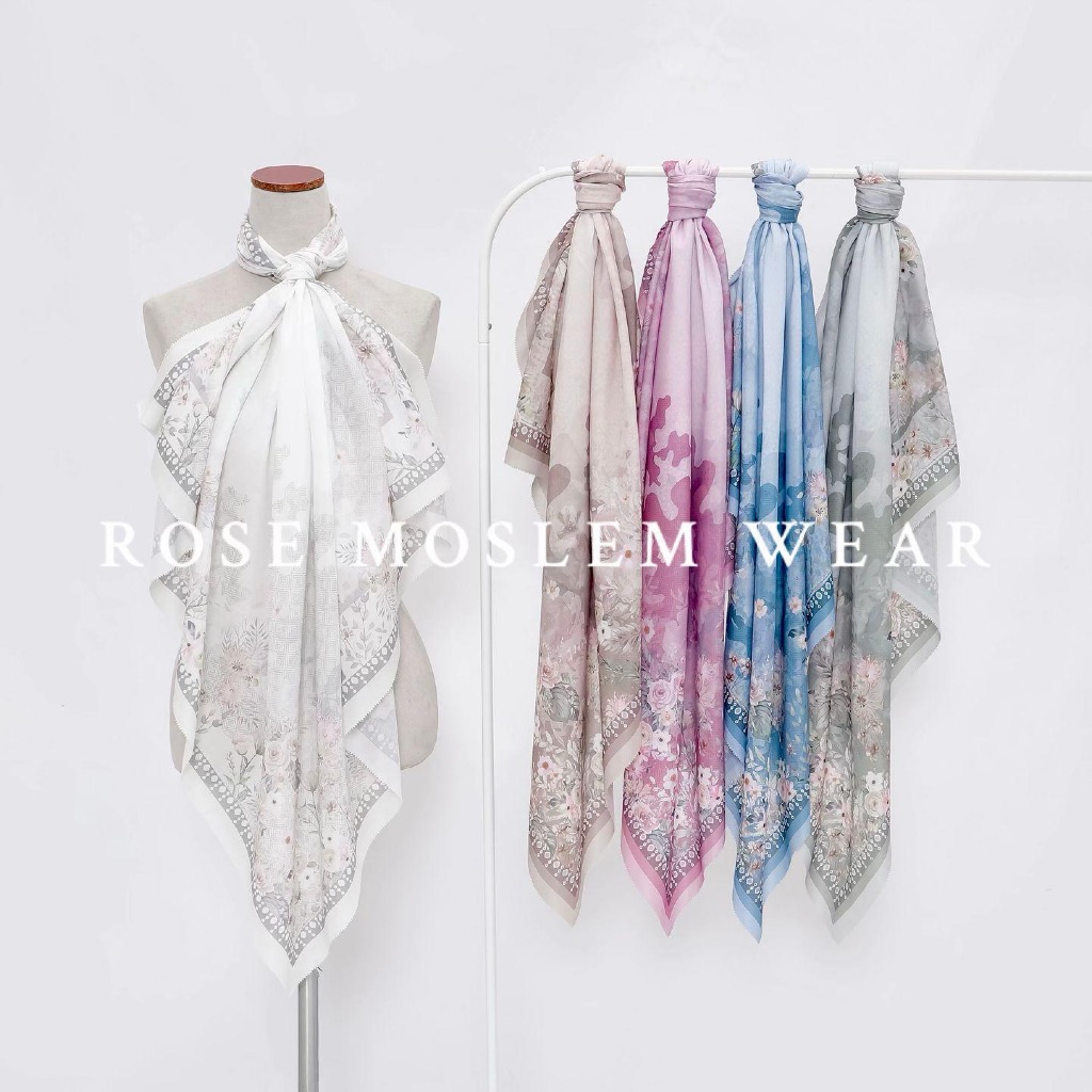 HIJAB SEGI EMPAT MOTIF LASERCUT Embun Series