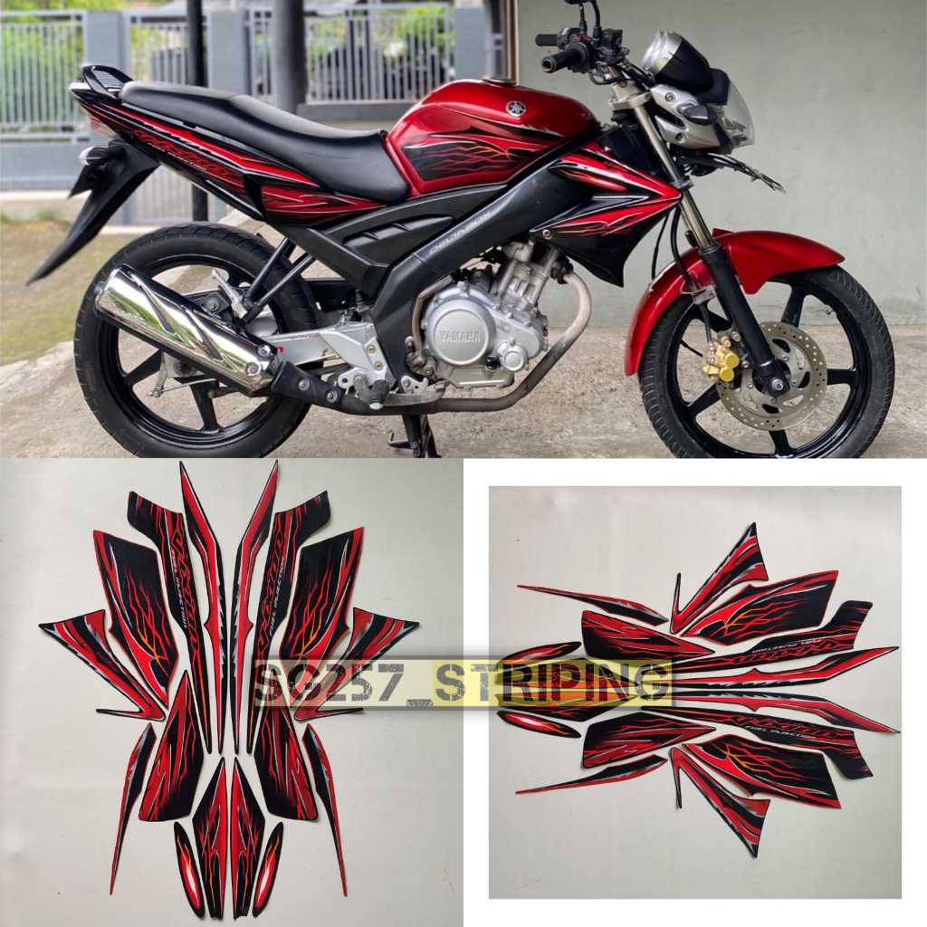 Stiker Striping List Body Motor Vixion Old 2010 Merah