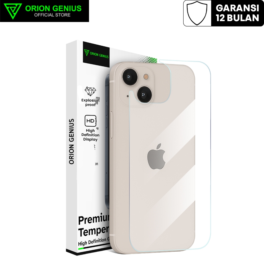 Orion Genius Anti Gores Belakang iPhone Back Tempered Glass for iPhone XS MAX Clear 9H Premium Full 