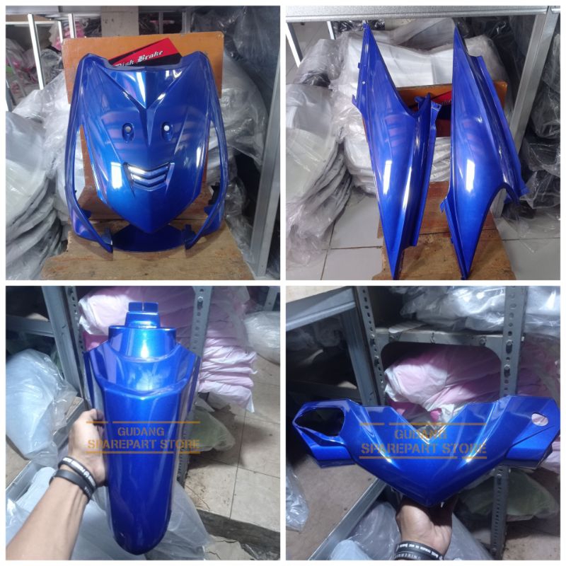 HONDA BEAT KARBU BIRU Full bodi halus beat karbu biru tua, Full halus beat biru tua, Cover bodi beat
