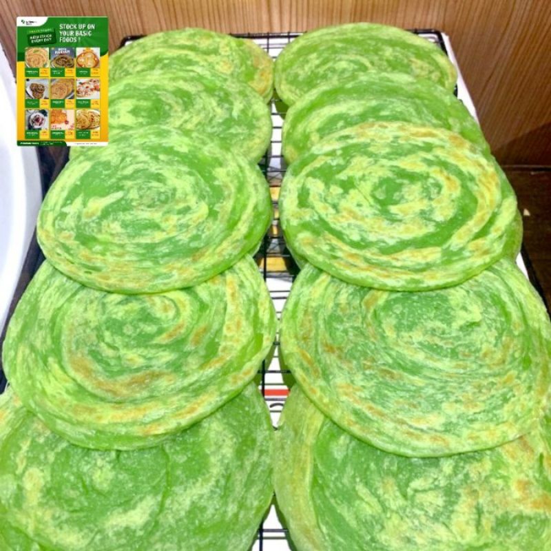 

roti canai pandan original isi 10 pcs /roti maryam/roti kadet/roti original isi 10 pcs