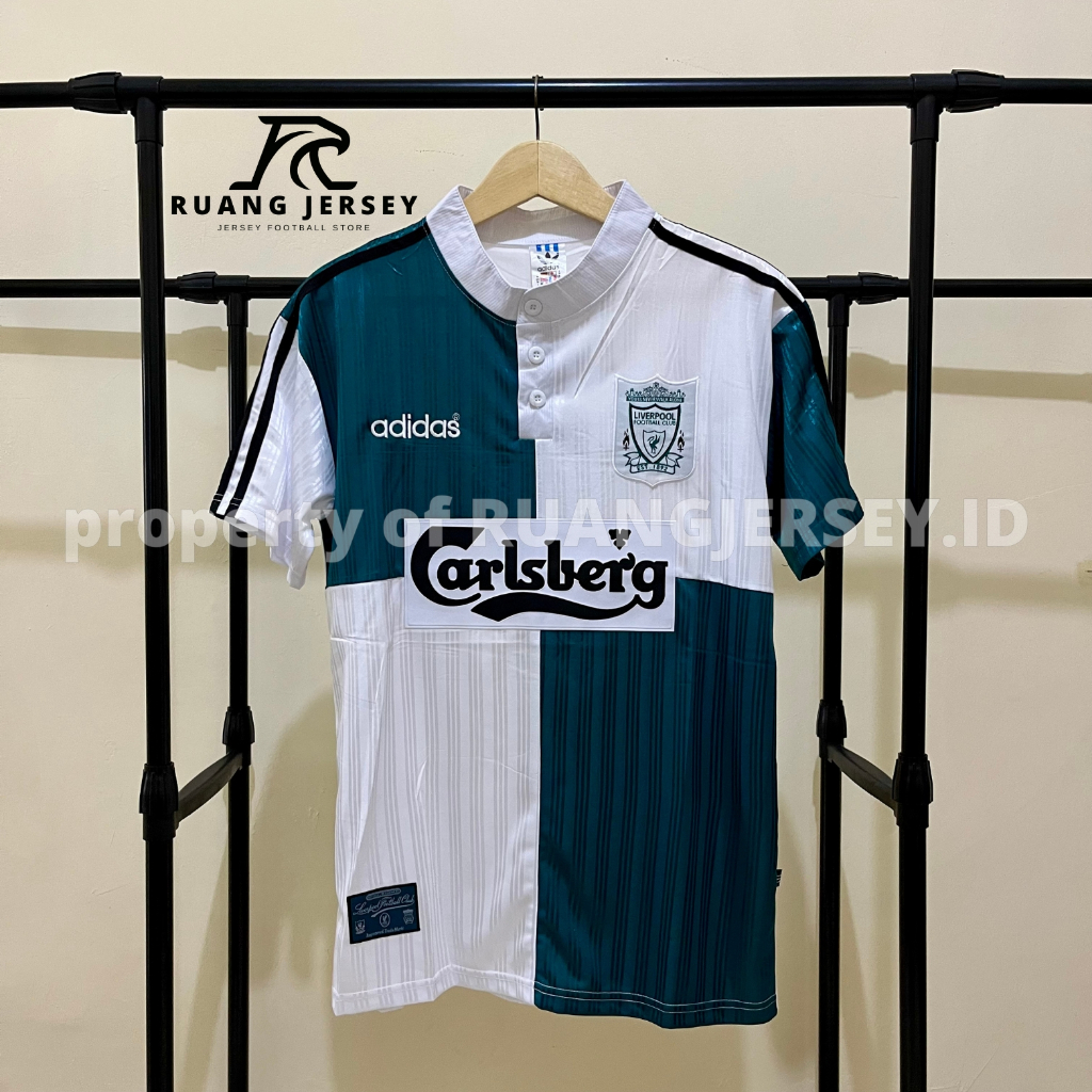 Jersey Sepak Bola Retro Classic Liverpool Away 1995/96 Baju Sepak Bola Pria Dewasa
