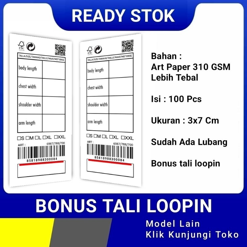 

hang tag label baju murah ukuran 3x7 bonus tali , dollar body , hangtag handstag pakaian handtag hantag kertas nametag nemtek hang tags brand hentek henstek lebel harga ready stok