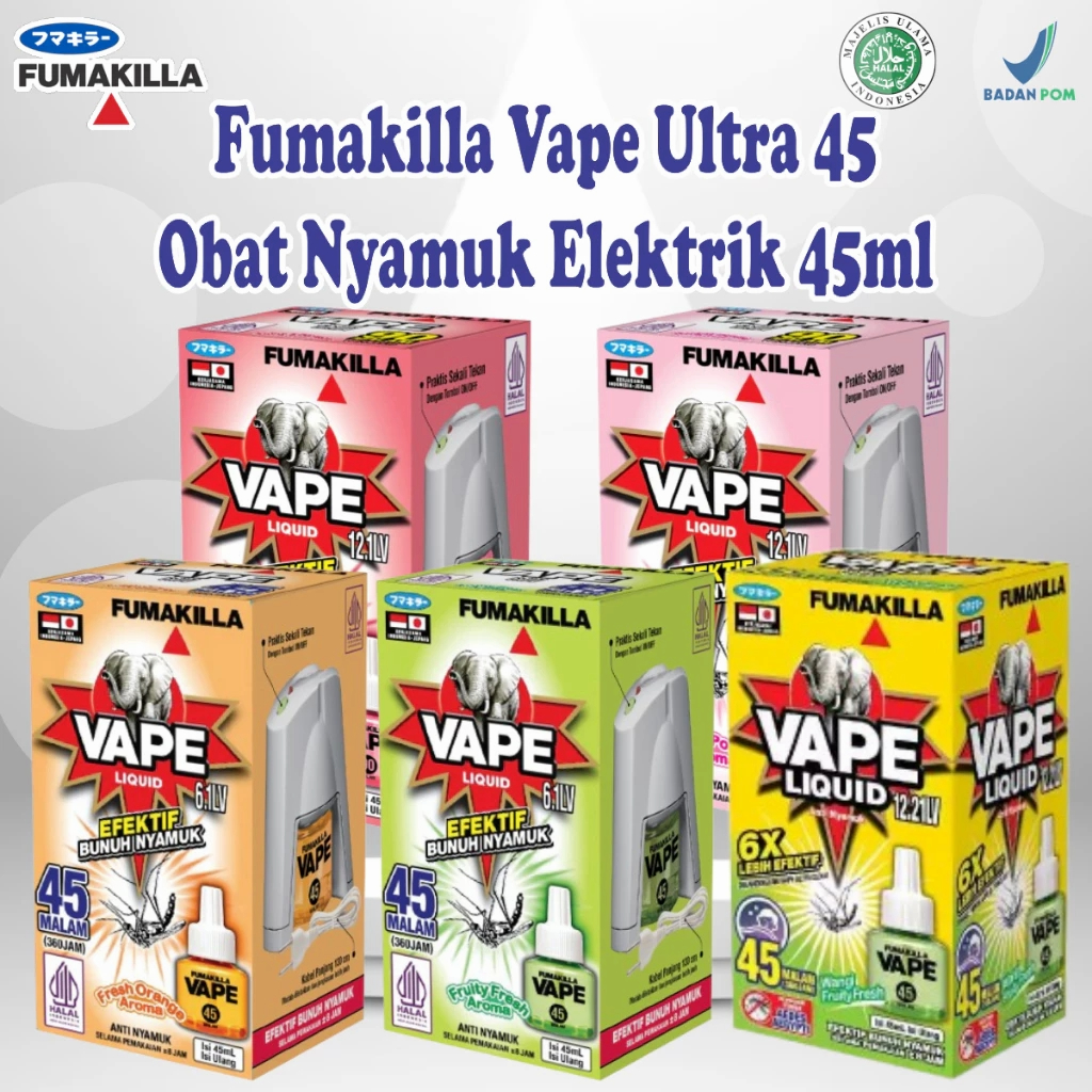 Vape Fumakilla Cair Refill 45 Malam - Obat Nyamuk Elektrik Refill 45ml