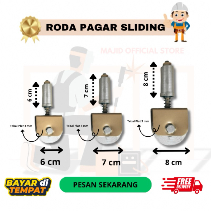RODA PAGAR SLIDING RUMAH MINIMALIS PAGAR LIPAT RODA BESI SUPER | MURAH | BERKUALITAS TINGGI