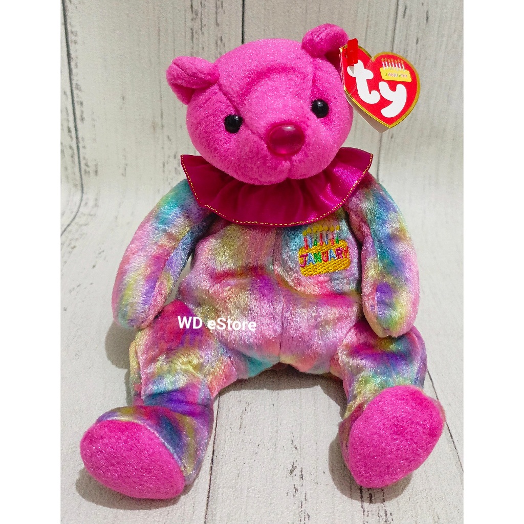 Boneka Birthday Teddy Bear Ty Beanie Baby, January