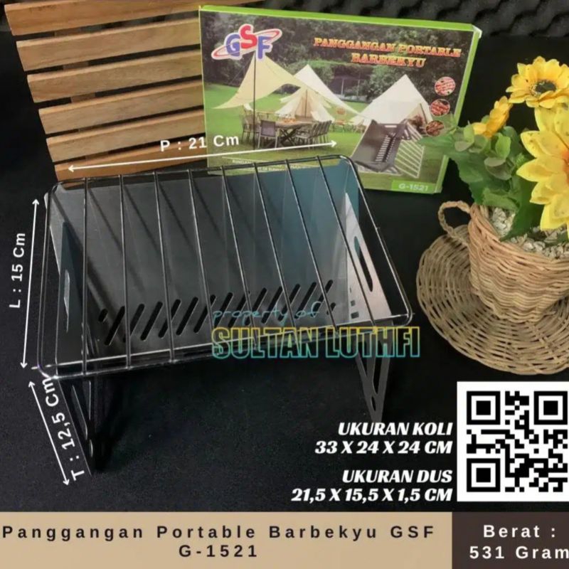 Panggangan Portable Barbekyu GSF G-1521 panggangan serbaguna alat bakaran grill