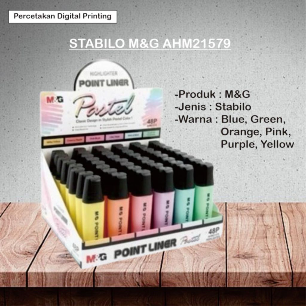 

STABILO M&G AHM21579 / STABILO HIGHLIGHTER PASTEL / STABILO PASTEL / POINT LINER / ALAT TULIS KANTOR / PERLENGKAPAN SEKOLAH / PERALATAN SEKOLAH / PERLENGKAPAN KANTOR / ATK