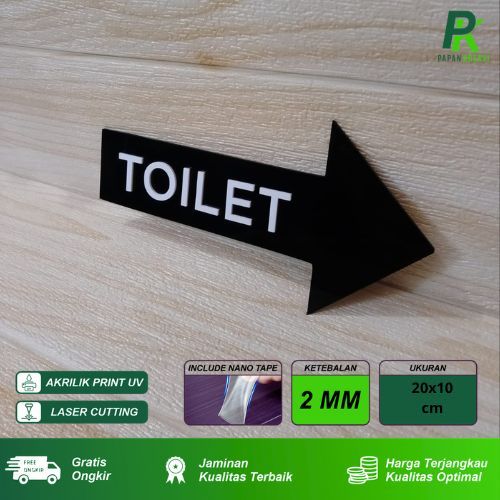 

Sign Board papan toilet panah akrilik huruf timbul
