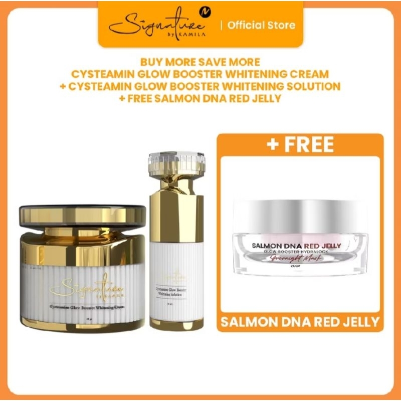 cysteamine cream + cysteamine serum dan salmon dna red jelly