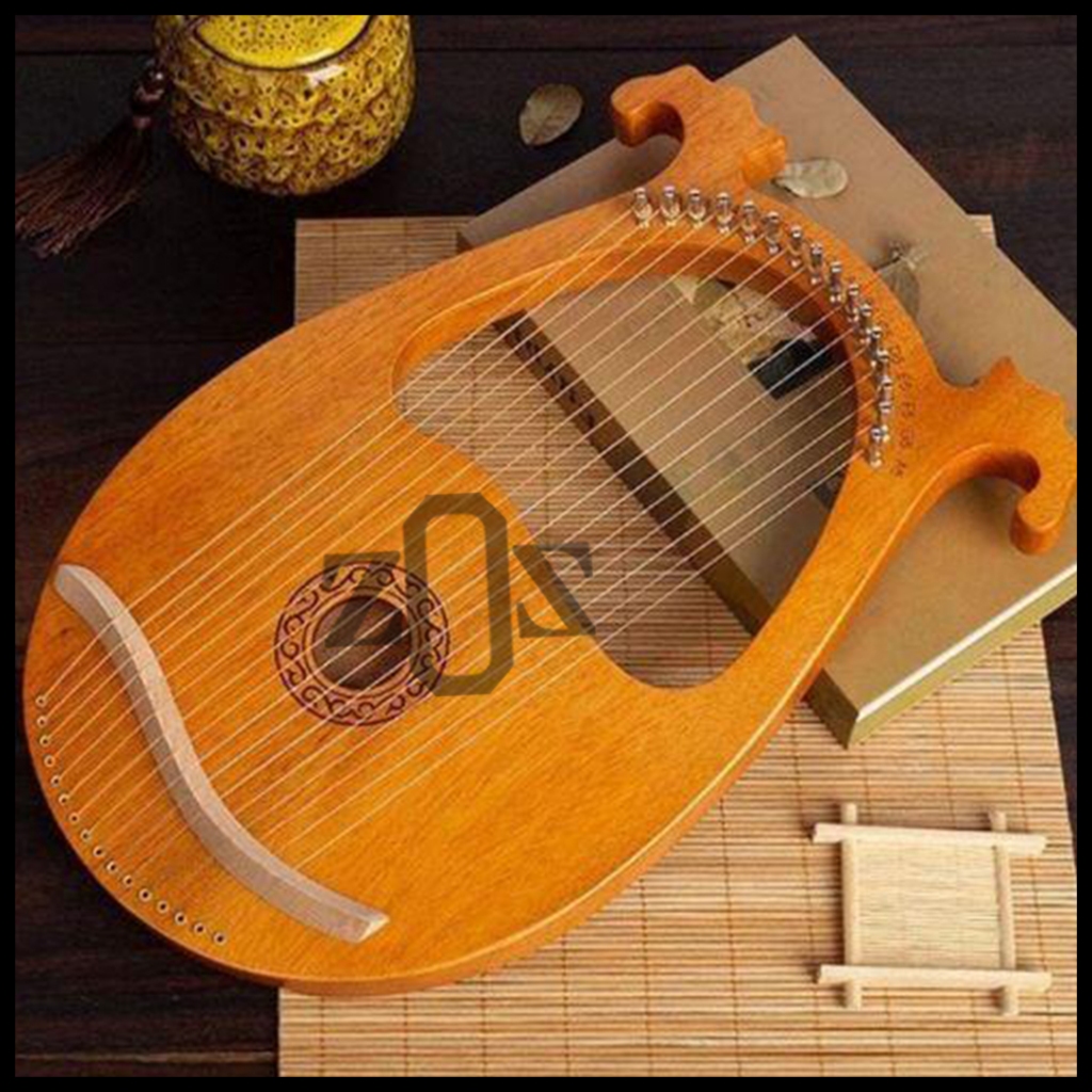 Kecapi Mini Harpa Harp Lyre Paladin LY-16 16 String Tuning Wrench Strings Pick Set