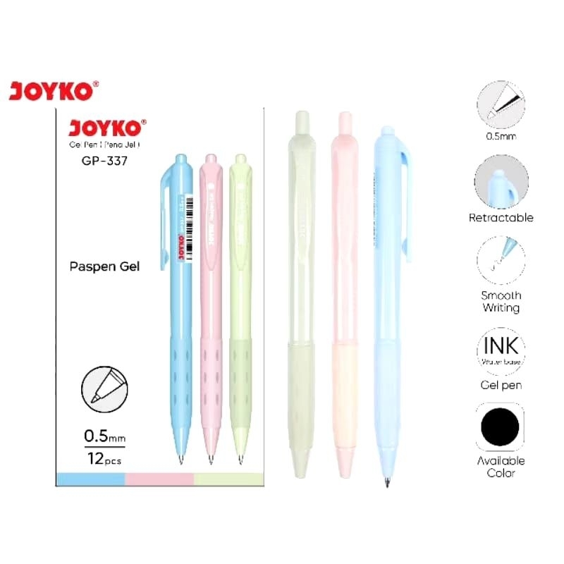 

BK Ecer 1 pcs Bolpen JOYKO Gel Pen GP-337 Pulpen 0.5 mm