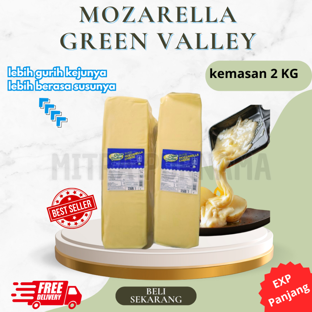 

Green Valley Mozarella 2 Kg Cheese Premium Keju Mozarella Lumer Termurah Terlaris