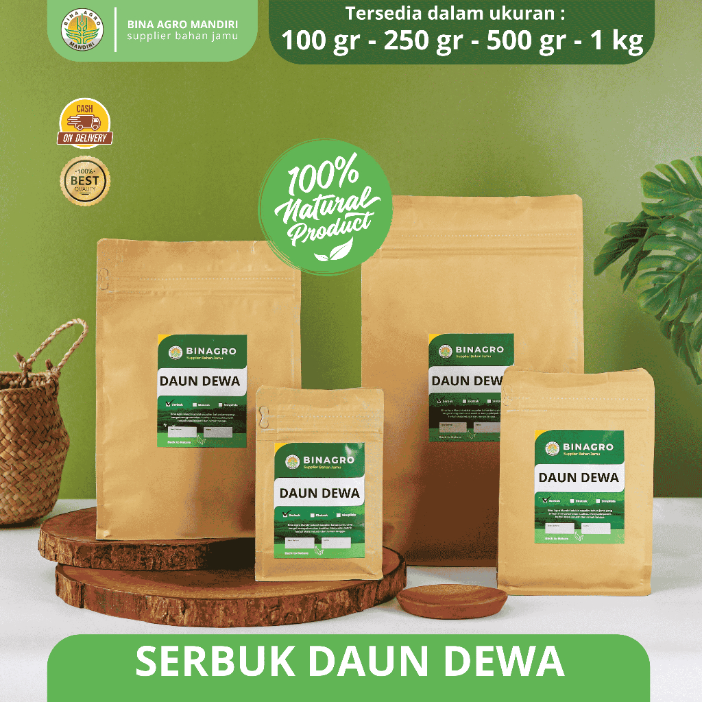 

DAUN DEWA Serbuk Bubuk Jamu Daun Dewa Murni Tanpa Campuran Premium Binagro