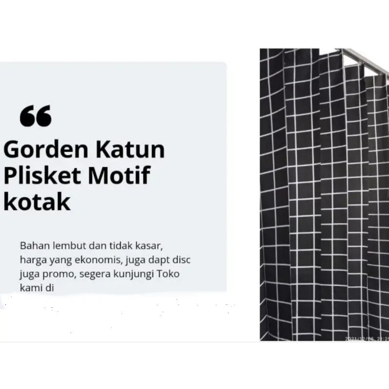 gorden plisket kawat S motif kotak kotak gorden jendela aesthetic gorden pintu gordeng pintu Jendela