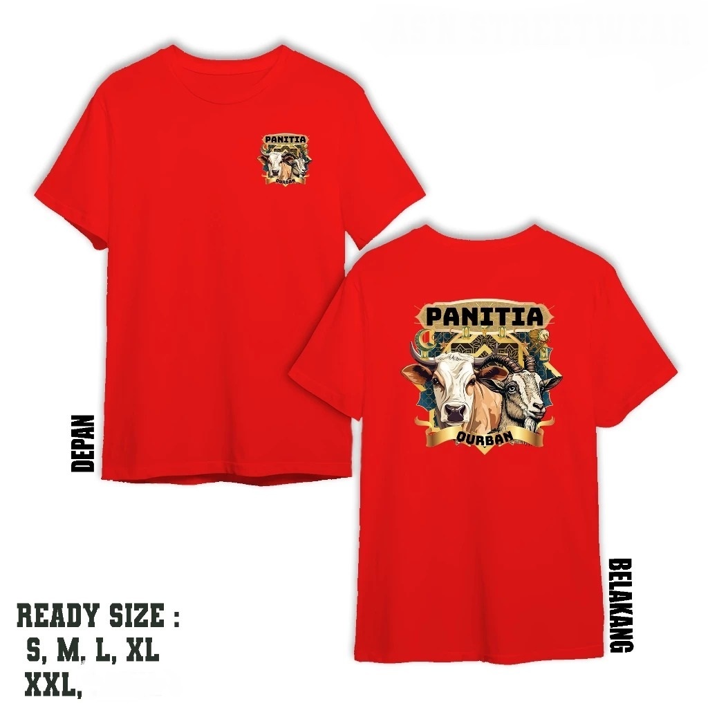 Kaos PANITIA QURBAN KAMBING SAPI/ kaos Distro motif kata PANITIA QURBAN KAMBING SAPI/ Tshirt Pria Wa