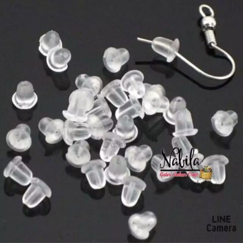 (100pcs) Tutup giwang anting/pantat anting bahan karet