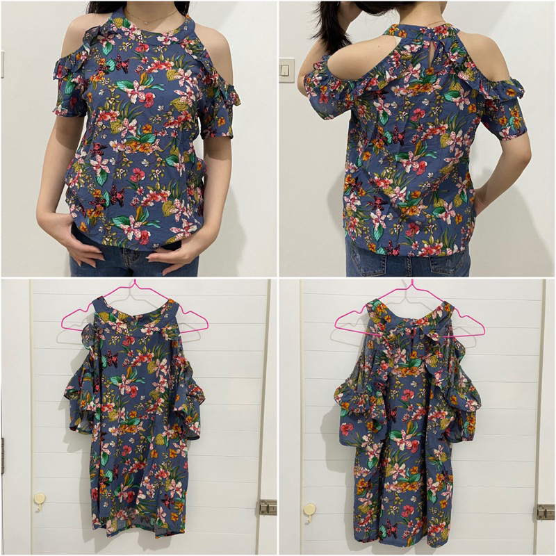 preloved blouse bunga-bunga