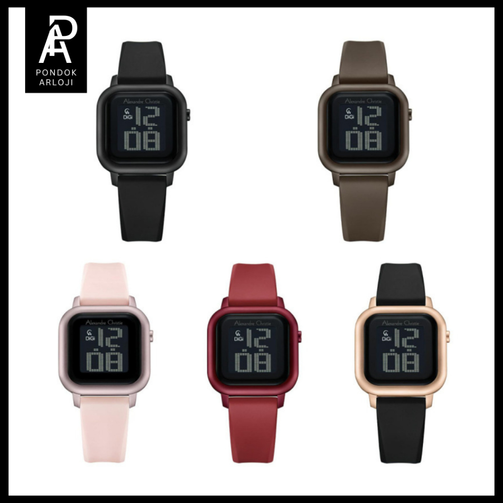 ORIGINAL Jam Tangan Wanita Alexandre Chritie AC 9392 / ac9392 / 9392 Garansi 1 Tahun Rubber Digital