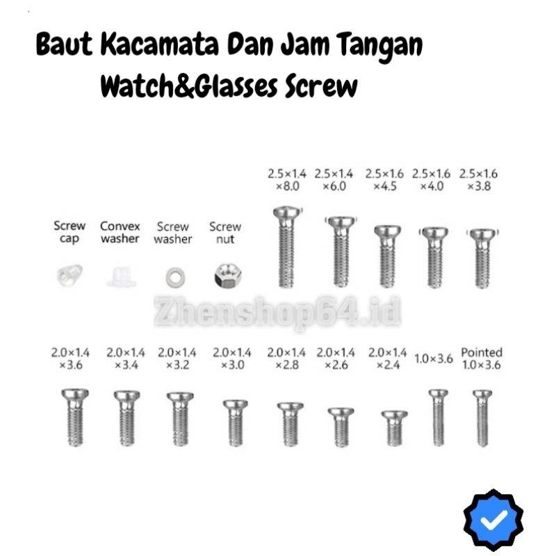 Baut Kecil Untuk Reparasi Kacamata Dan Jam Tangan Dll