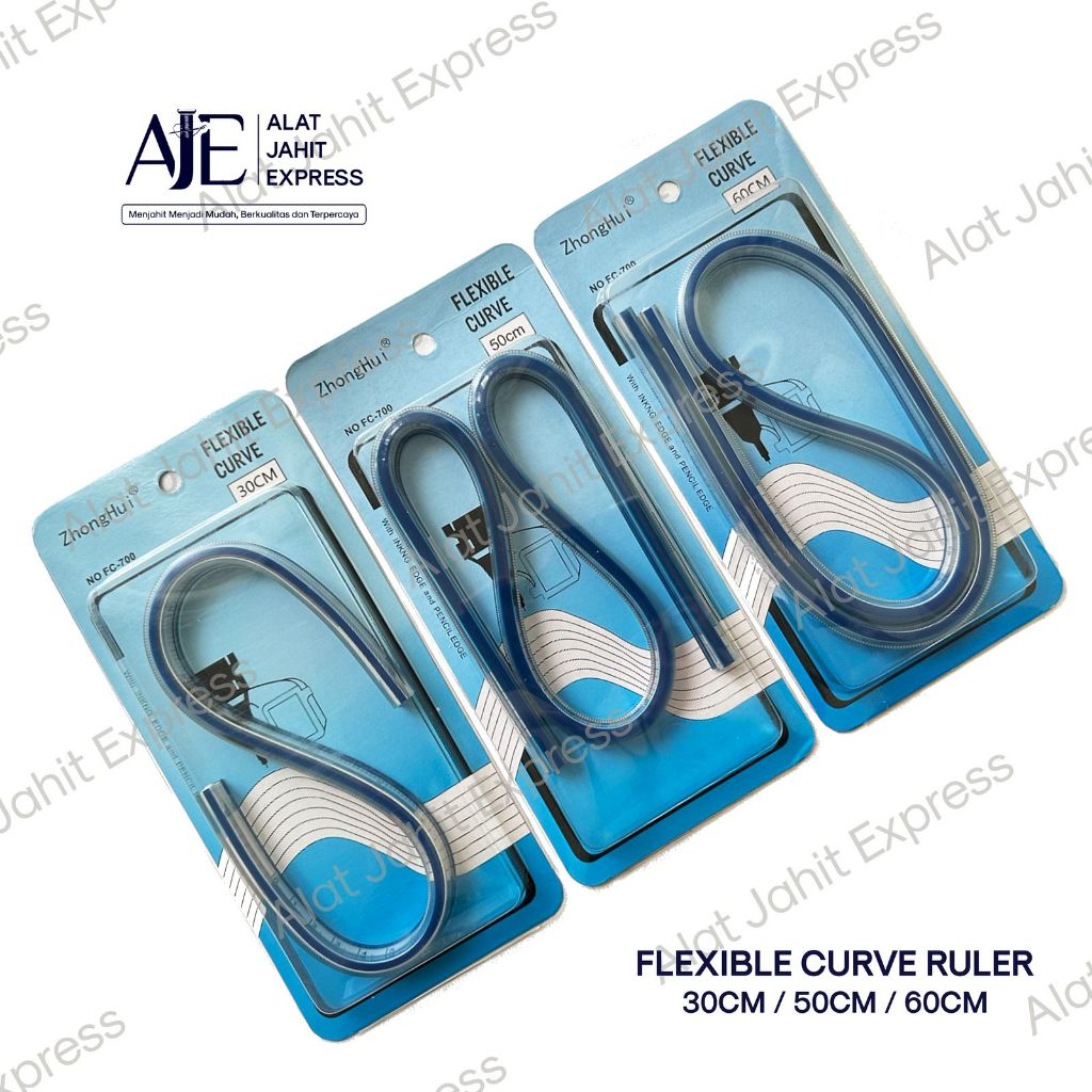 

Baru Flexible Curve Ruler/Penggaris Menjahit Melengkung Merk Zhonghui Ukuran 30Cm 40 Cm 50Cm 60Cm