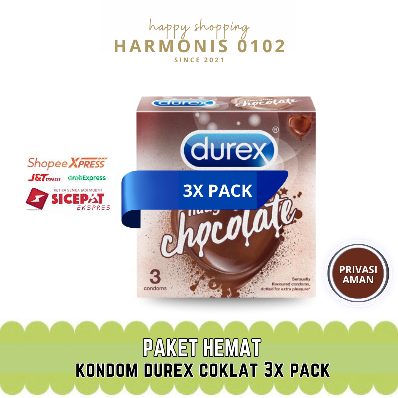 Paket X3 Kondom Durex Naughty Coklat isi 3 pcs Condom Kecil Small