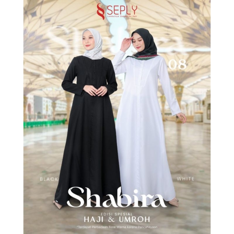 Gamis Seply Shabira 08/Seply Gamis Shabira 08/Seply Shabira Series/Gamis Putih Polos/Gamis Hitam Pol