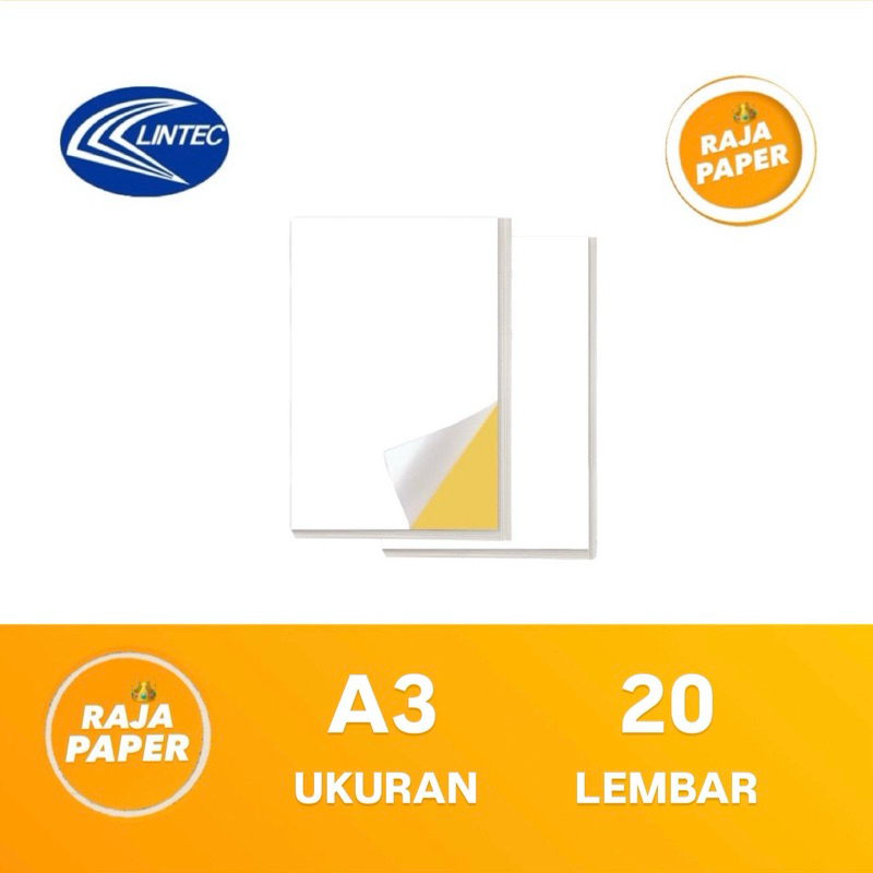 

Kertas Sticker Chromo Glossy Ukuran A3 20 Lembar By LINTEC ( 297 Mm x 420 Mm ) / ( 29.7 Cm x 42 Cm ) 20 Lbr 20 Pcs Stiker Kromo Cromo Bontak Bontax Mengkilap