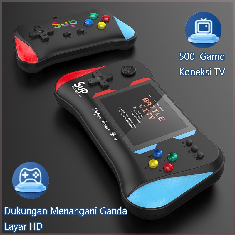 500 in 1 GameBoy X7M Portable Dual Konsol Stick Konsol Game Genggam Konsol Game Retro Merah Konsol