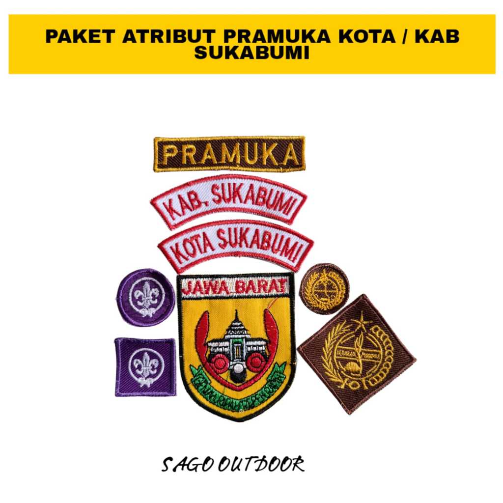 PAKET ATRIBUT PRAMUKA KOTA / KAB.SUKABUMI JAWA BARAT PUTRA PUTRI